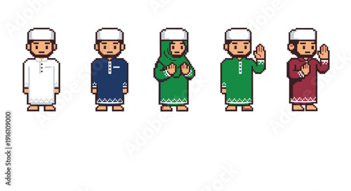 Muslim Men in Traditional Attire.