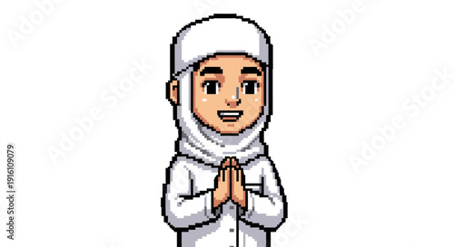 Young Muslim Girl Praying.