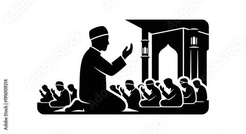 Muslim Man Leading Prayer.