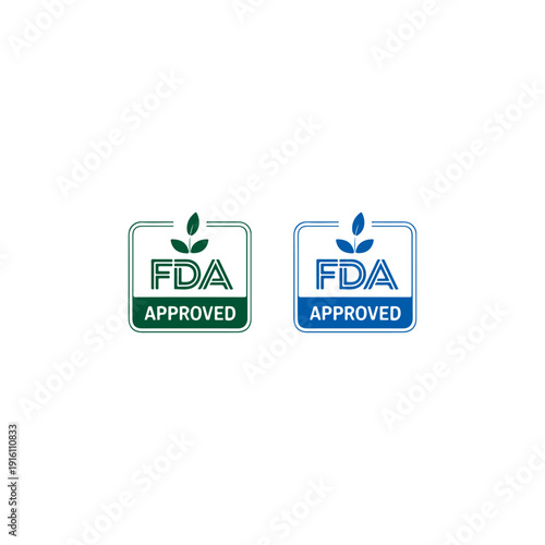 FDA approved stamps in green and blue for regulatory compliance