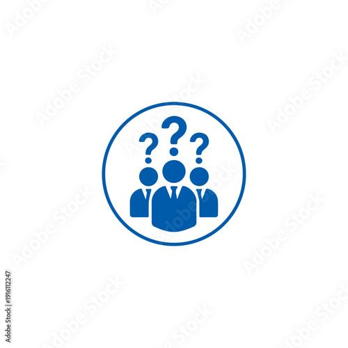 Confused people icons with question marks thinking