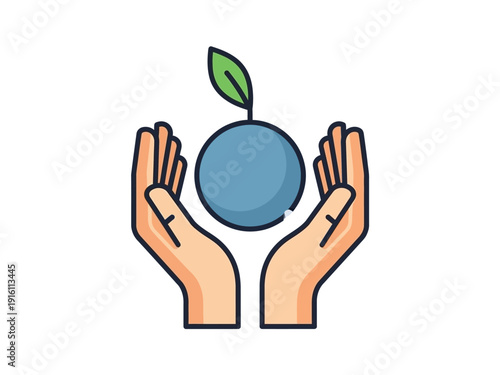 Hands Gently Holding a Growing Plant Symbolizing Care and Nurturing.