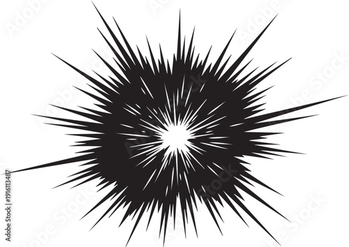 Black and White Explosion Graphic Design Element Isolated