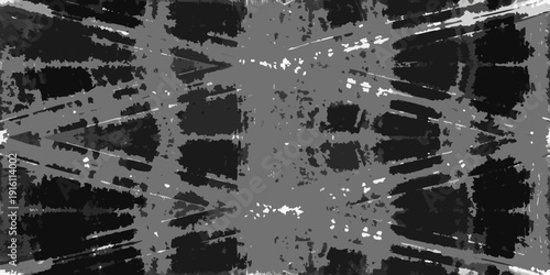 Abstract grayscale image featuring a chaotic network of intersecting lines and shapes