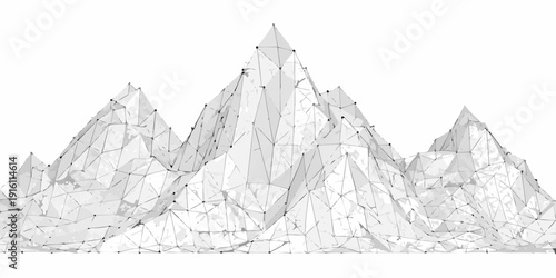 Abstract polygonal mountains a minimalist landscape of connected lines and shapes