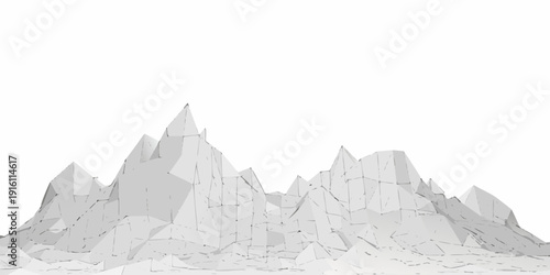 Low poly mountain range illustration with a clean and minimalist aesthetic