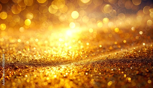 Golden Glittering Abstract Background Creates a Luxurious Festive Mood for Celebrations and Special Occasions.