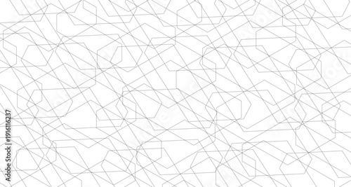 Abstract geometric pattern with intersecting lines and irregular polygons on a white background