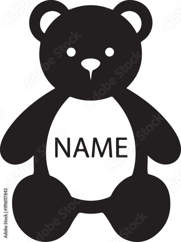 Cute teddy bear name plaque design perfect for nursery decor, baby room signs, kids bedroom wall art, and personalized gifts