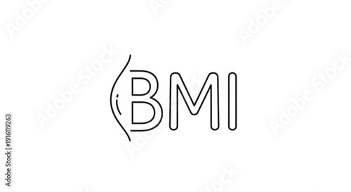 BMI Body Mass Index Icon Logo - Health and Fitness Concept