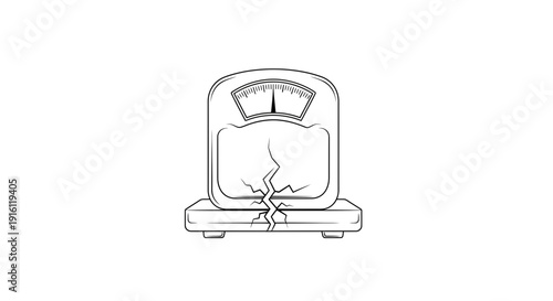 Broken Bathroom Scale Illustration