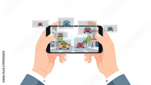Augmented reality app detecting cars on city streets via smartphone