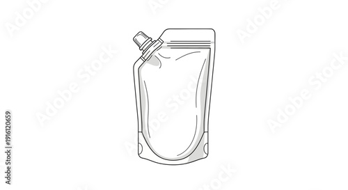 Blank Pouch with Spout and Cap, Mockup for Packaging Design, White Background
