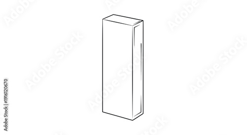 Blank Rectangular Box, Packaging Mockup, Isolated White Background, Product Presentation