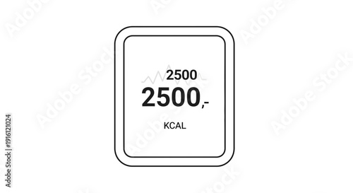 2500 kcal daily calorie intake icon, healthy diet and nutrition concept