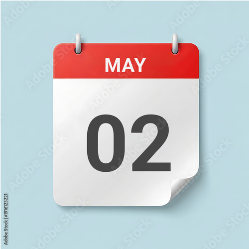 A calendar page showing the date May 2nd on a light blue background