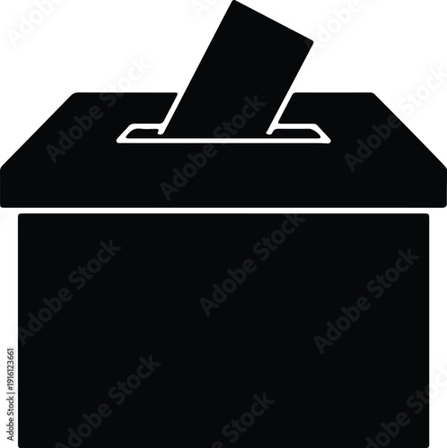 silhouette black ballot box icon for election and democratic voting vector design