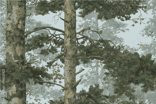 Real Tree Camouflage for hunting shirt. Forest real tree hunting camouflage seamless pattern design for hunting uniform. Hunting camouflage.