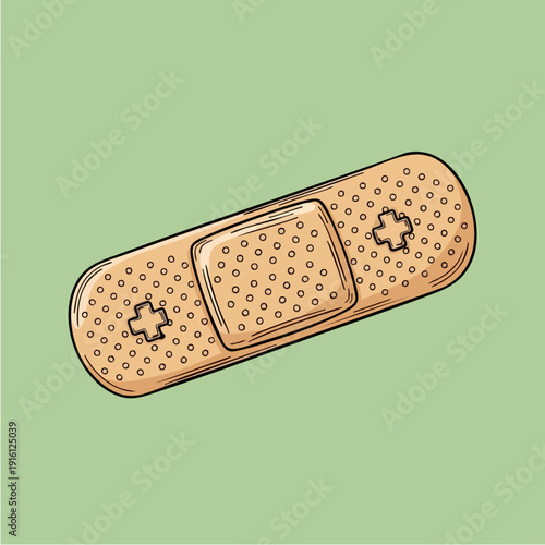 A single adhesive bandage with a sterile pad.