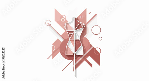 Abstract Fashion Design Mannequin Geometric Shapes Rose Gold.