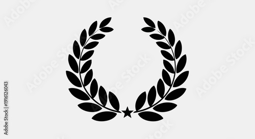 Black Laurel Wreath Symbol of Victory and Achievement.