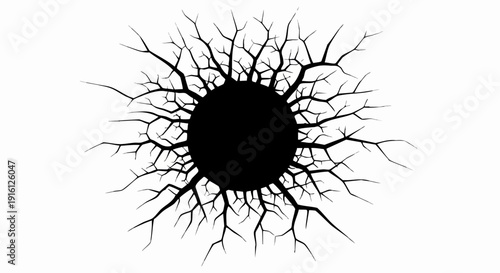 Black Hole With Cracking Effect Radiating Outwards.