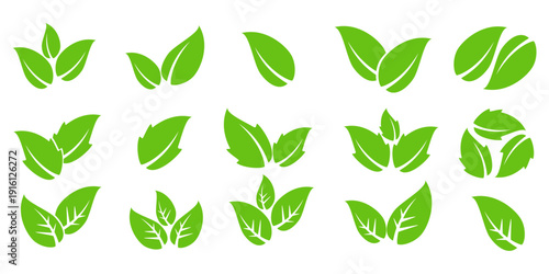 Leaf vector symbol, leaf illustration or leaf emoji in flat style. Spring leaf design, ecological nature theme.	
