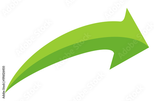 Green arrow vector icon showing direction symbol with flat style design. Jump icon