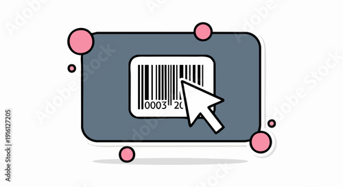 Cursor Clicking on a Barcode on a Digital Screen.
