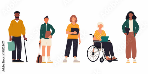 Diverse group of people standing together showcasing inclusion and accessibility