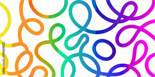 Colorful interwoven lines create an abstract vibrant background pattern
