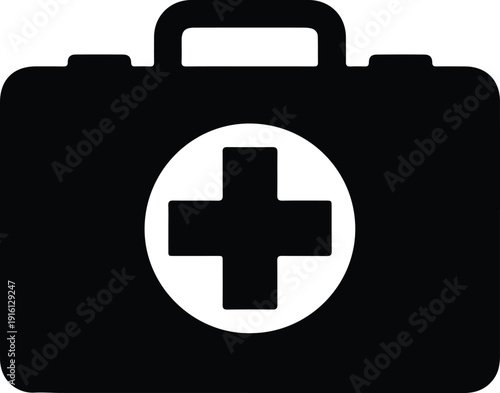 silhouette medical first aid kit box health emergency icon symbol vector design