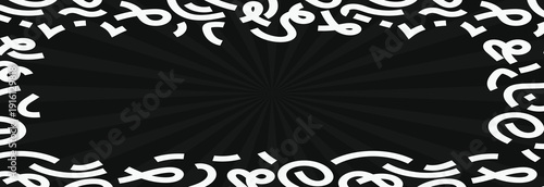 Abstract White Shapes on Black Background illustration