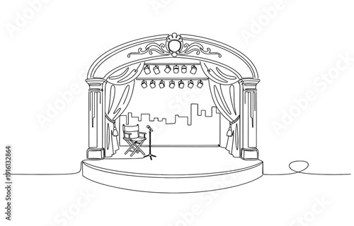 one continuous line Theater stage modern seats .