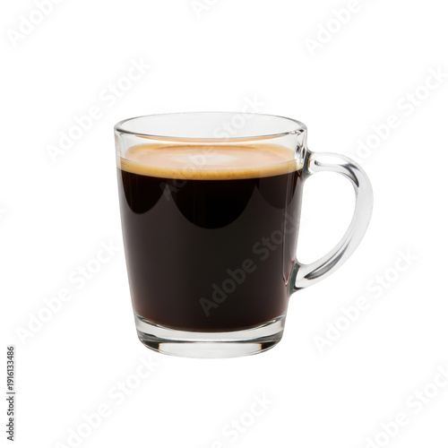 Wallpaper Mural A clear glass mug filled with espresso coffee isolated on transparent background Torontodigital.ca