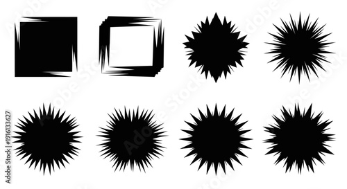 Vibrant black explosion effects for dynamic graphic design projects