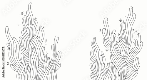 Illustration of Coral Reefs with Seaweed.