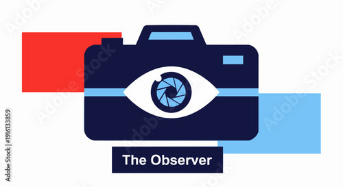 Stylized Camera with Eye Lens Capturing the Observer Concept.