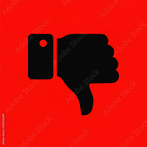 Black Thumbs Down Hand Gesture Icon.