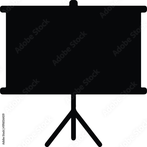 silhouette presentation projector screen with tripod stand icon vector design