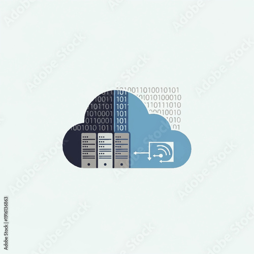 Cloud Computing Storage Data Transfer Icon.