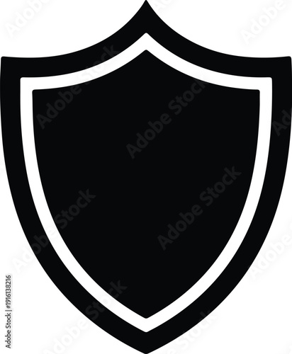 silhouette shield protection symbol badge icon secure safety vector design