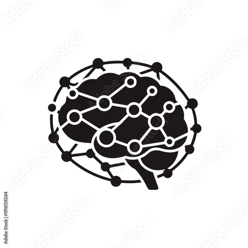 Human Brain Neural Network Illustration Design.