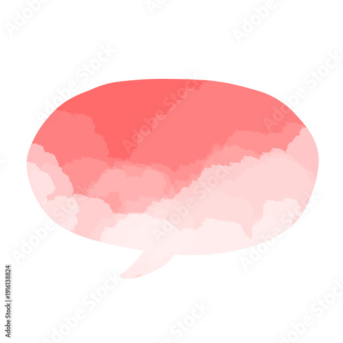 orange Watercolor Cloud Speech Bubble Illustration, Cute Hand Drawn Dialog Box for Kids Design, Social Media Template, Planner and Sticker