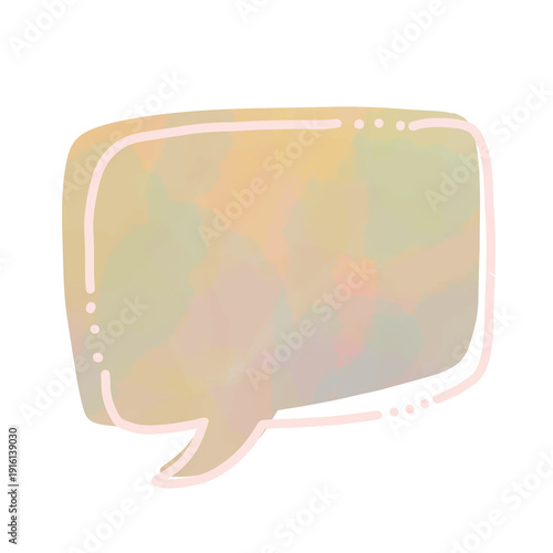 Pastel Watercolor Speech Bubble Illustration, Cute Hand Drawn Chat Box Frame for Kids Design, Planner, Social Media and Sticker Template