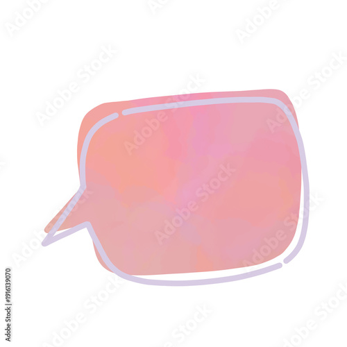 Pastel Watercolor Speech Bubble Illustration, Cute Hand Drawn Chat Box Frame for Kids Design, Planner, Social Media and Sticker Template