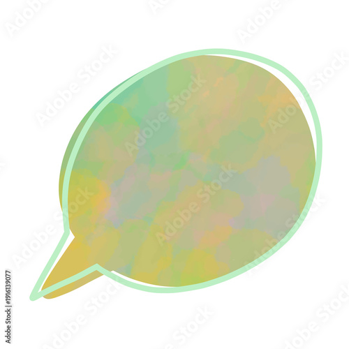 Pastel Watercolor Speech Bubble Illustration, Cute Hand Drawn Chat Box Frame for Kids Design, Planner, Social Media and Sticker Template