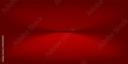 3d backdrop for product presentation. Dark red studio room. Vector stage mockup illustration. Limbo abstract background. Minimal wall scene. Showcase, promotion display.