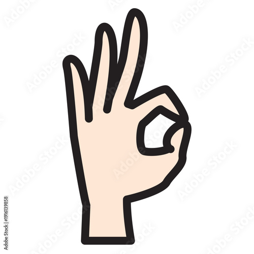 OKサイン（ハンドサイン）のイラスト素材