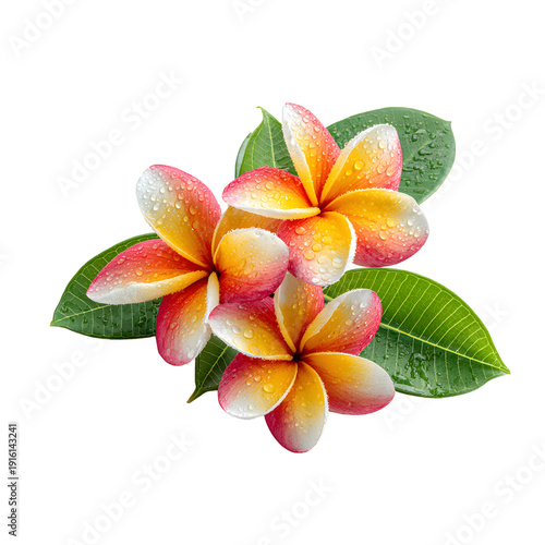 Professional Tropical Plumeria Flowers Isolated White Background Photo